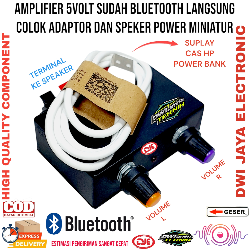 Amplifier bluetooth 5 volt mini power stereo 2chanel pam8403