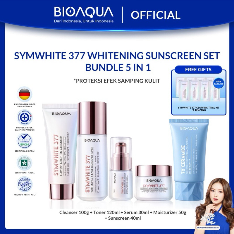 BIOAQUA Symwhite 377 Whitening With Sunscreen Sunblock Wajah Moisturizer Cream / Toner Wajah Glowing