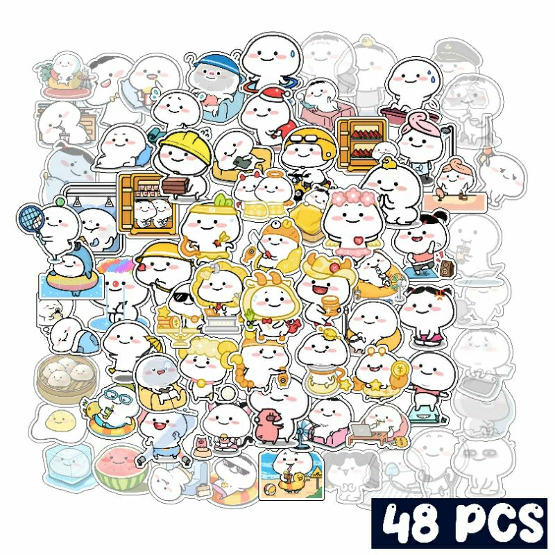 

STIKER PENTOL 48 PCS UNTUK Dompet Laptop HP TUMBLER SEPEDA MOTOR HELM BOTOL MINUM STICKER QUBY