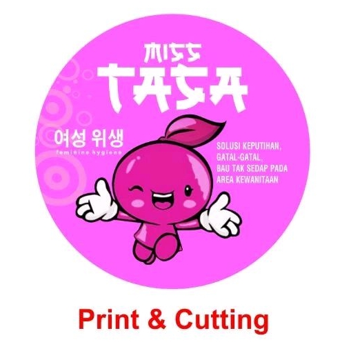 

Desain 001, Stiker Label Tempat Sabun Miss Tasa Print&Cutting Cromo/Miror