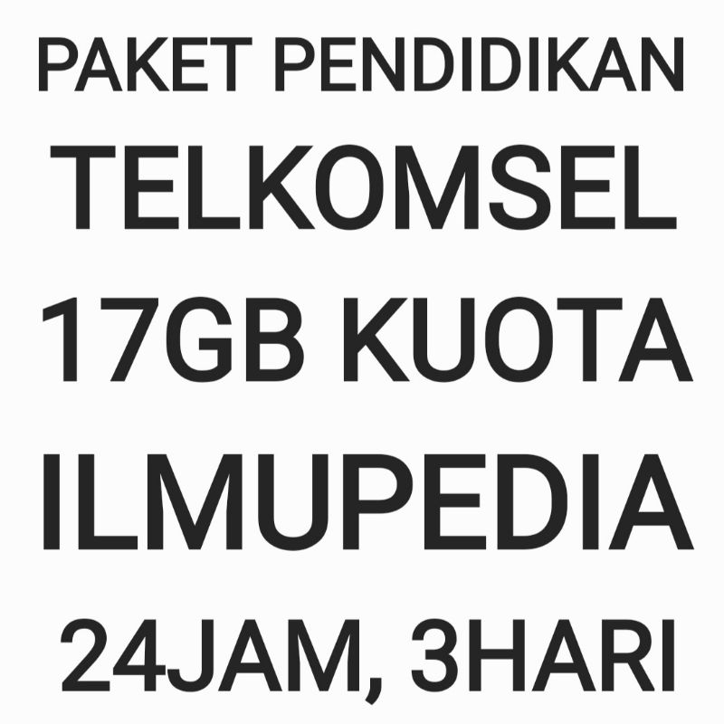 [CHAT DULU SEBELUM ORDER]Paket Pendidikan Telkomsel 17 GB Ilmupedia Internet Data Kuota Belajar Seko