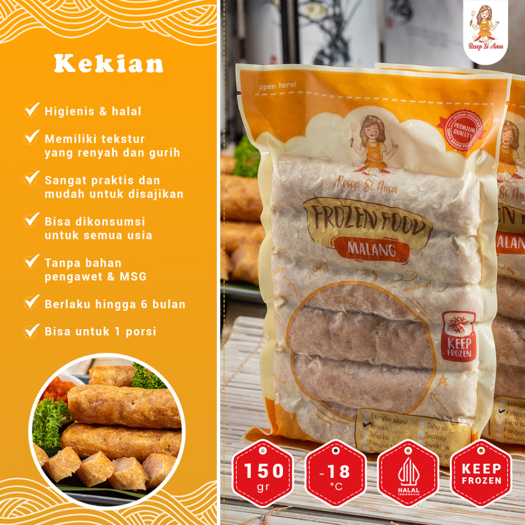 

Kekian Daging Ayam Frozen Isi 6 Pcs Lengkap Sambal Bawang Spesial Resep si Ama Halal Higienis