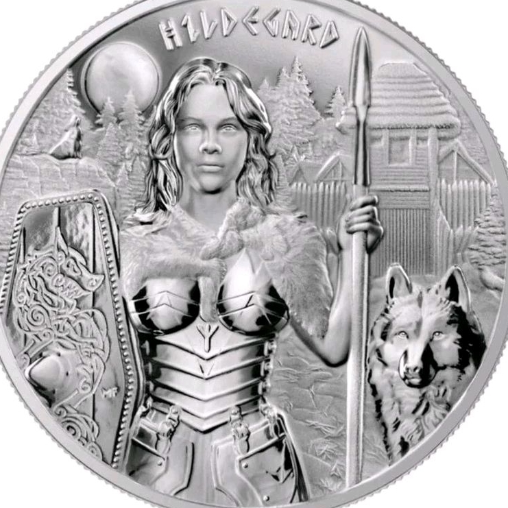 Perak Germania mint valkry hildegard 2022 1 oz silver coin