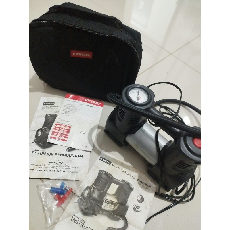 Alat Pompa ban mobil elektrik Portable COIDO 6256
