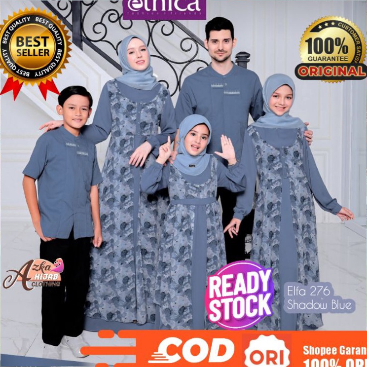 Model Cantik  SARIMBIT ETHICA 223 ELFA 276 SHADOW BLUE  BAJU COUPLE KELUARGA  BAJU MUSLIM COUPLE KEL