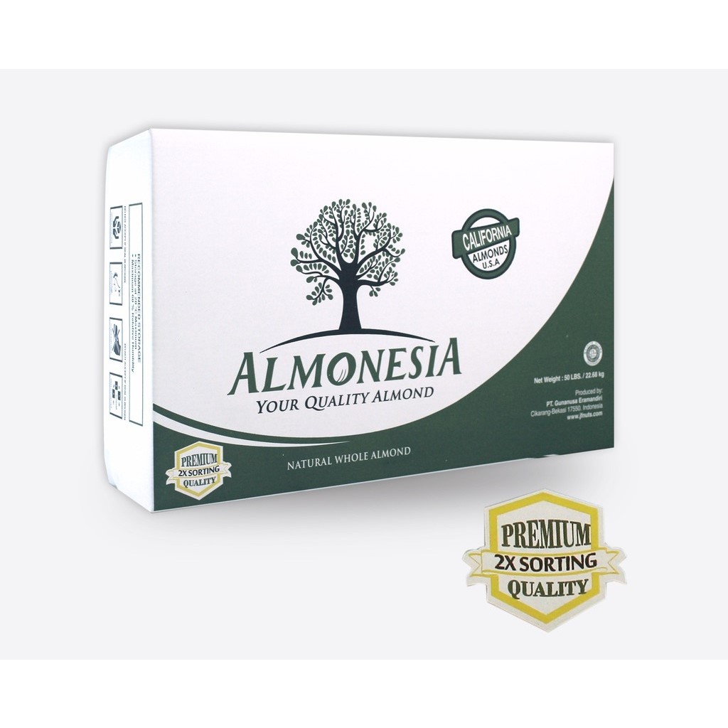 

Almonesia - Almond Utuh Natural Whole Almond 22.68 Kg (50 Lbs)