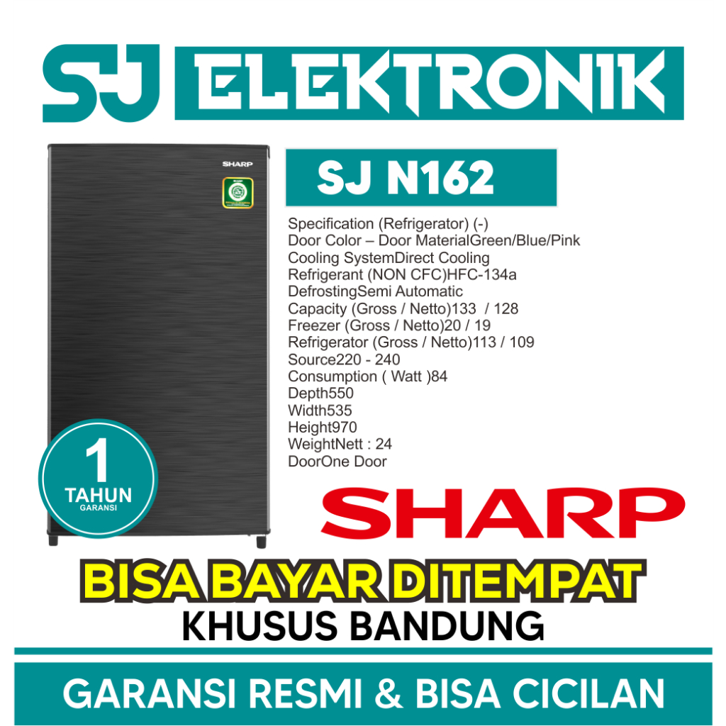 kulkas 1 pintu Sharp SJ n162