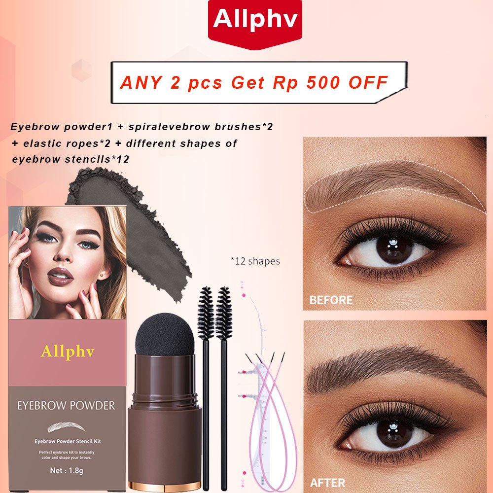 [BPOM] ALLPHV Eyebrow Kit - Paket Cetakan Alis Tali Karet Tempel Eyebrow Powder Kuas Sisir Alis Wate