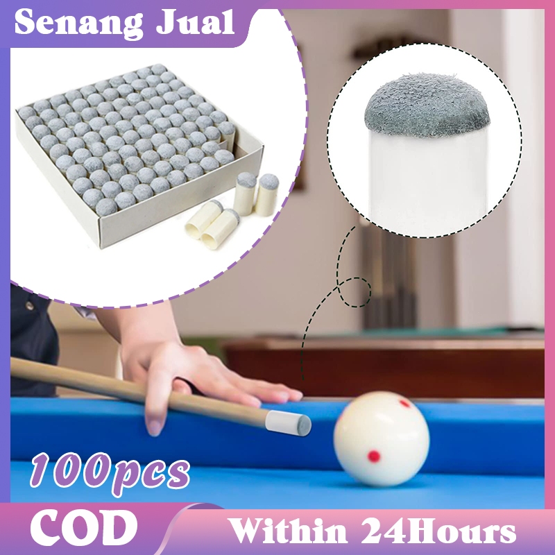 100Pcs Tip Stik Billiard 10MM Cue Tip Billiard Slip On Cue Tip Ferrule Billiard