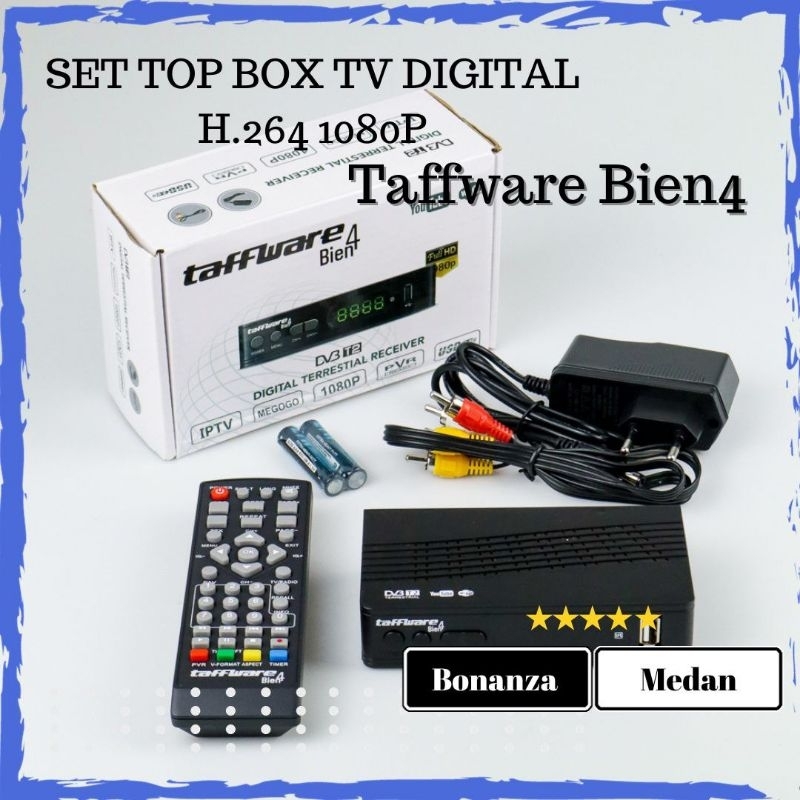 TAFFWARE BIEN4 STB SET TOP BOX TV DIGITAL Alat Merubah Tv Biasa/Tabung Menjadi Tv Digital Smart TV