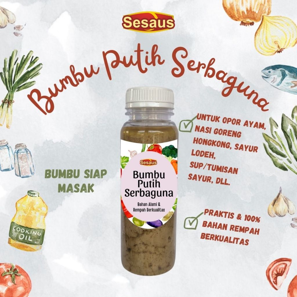 

Bumbu Dapur Putih Serbaguna 500gr / Bumbu Bunda Serbaguna / Bumbu Dasar Putih