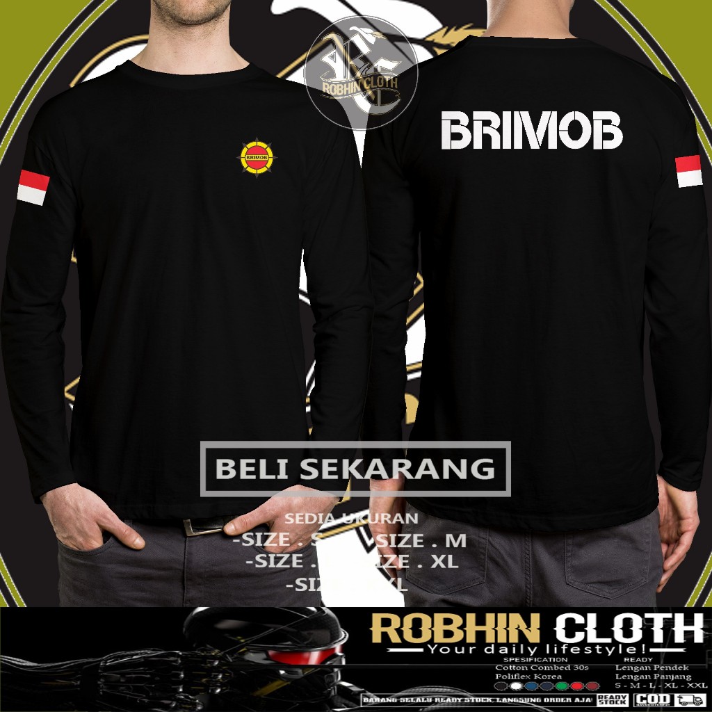Kaos Baju BRIMOB DB Lengan panjang Kaos Pemerintahan