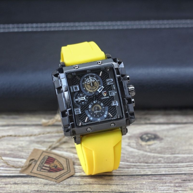 Jam Tangan Pria Leopard 8826 Chronograp Tali Rubber