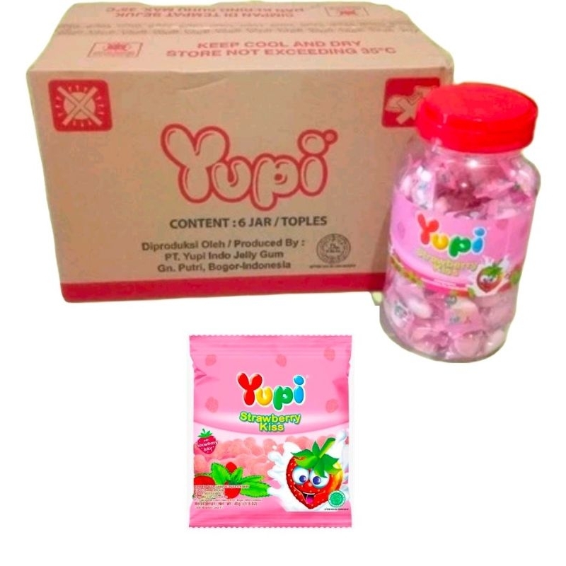 

yupi 120 gram dan 300 gram toples Strawberry