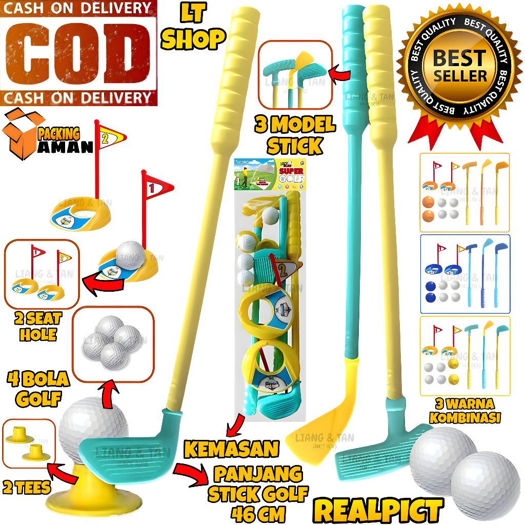 ( BISA COD ) PROMO Mainan Edukasi Anak Golf Play Set / Mainan Anak Stik Golf Olahraga / Mainan Anak 