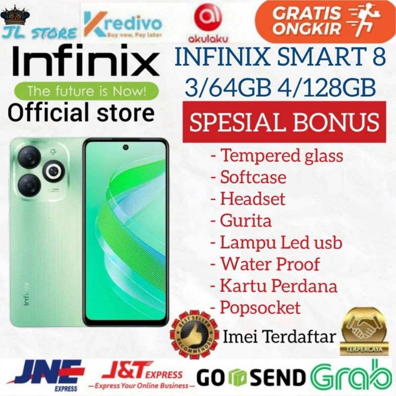INFINIX SMART 8 RAM 3GB 64GB 4/128GB GARANSI RESMI INFINIX INDONESIA