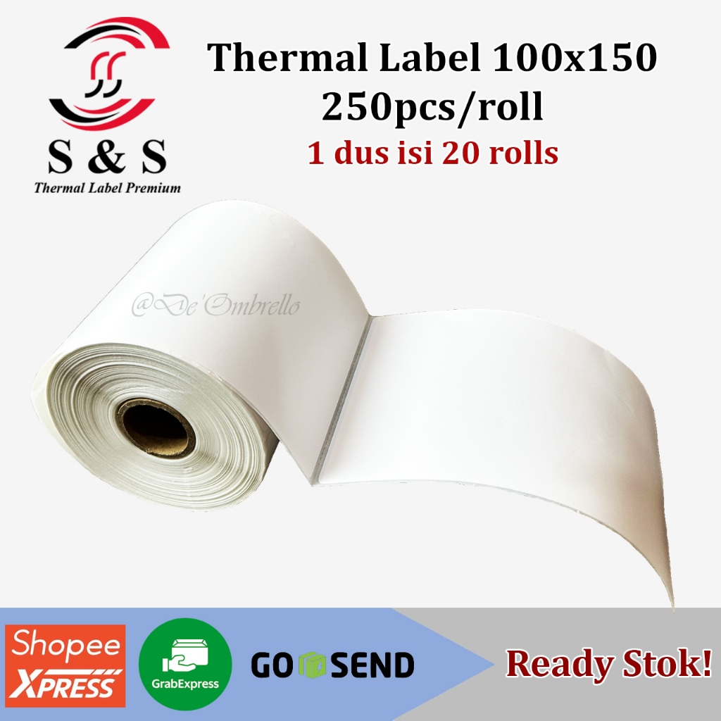 

[250pcs] Thermal Label Stiker 100 x 150 x 250 pcs/roll Ukuran A6 Premium Quality