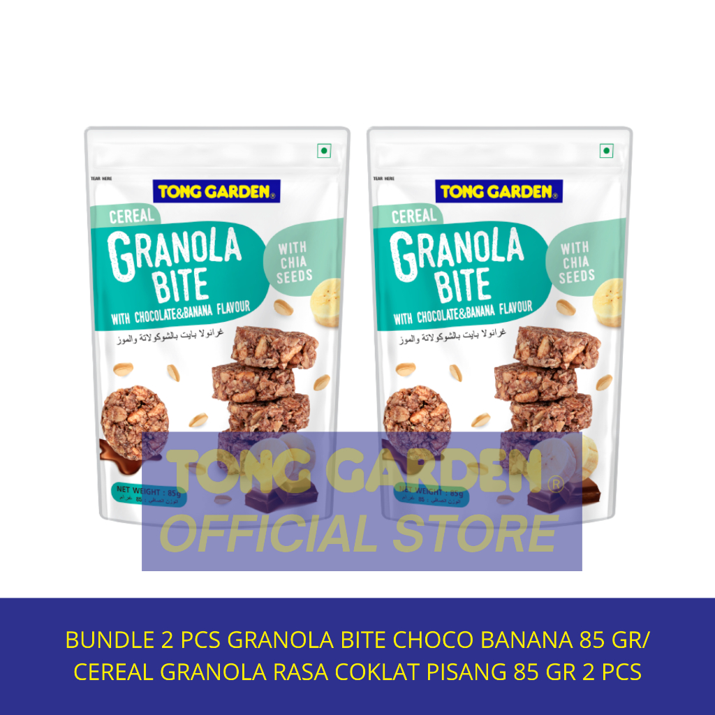 Bundle 2 pcs Tong Garden Granola Bite Choco Banana - Granola Coklat Pisang 85 g x 2