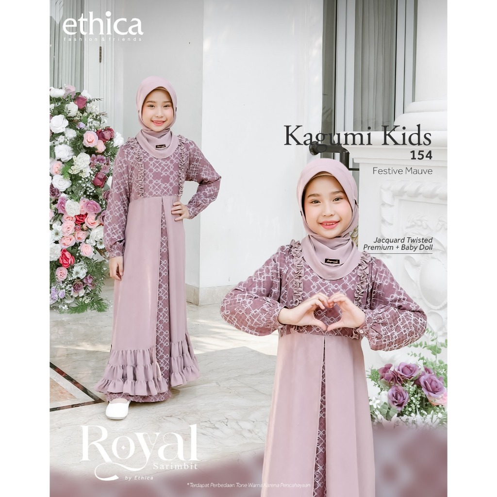 Ethica Sarimbit Royal 07 Festive Mauve Gamis dan Koko Couple Keluarga Terbaru 2024-3