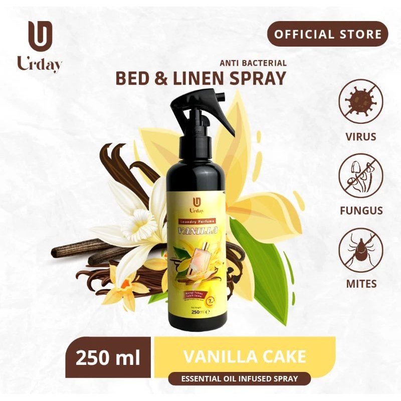 Laundry parfum vanilla cake bed & linen spray wangi tahan lama 100ml & 250ml