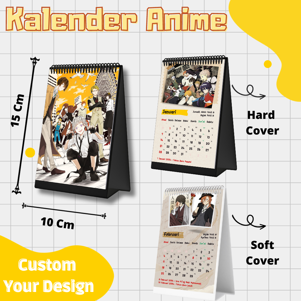 

Calendar / kalender meja 2025 anime bungo stray dog / Custom kalender