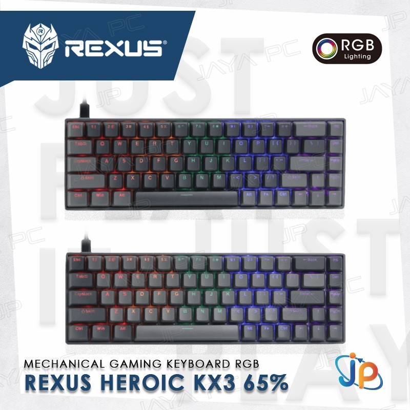 Keyboard Gaming Mechanical Rexus Heroic KX3 65% RGB LED