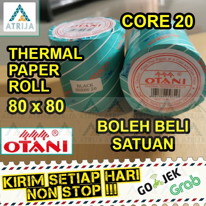 

Promo Thermal Roll 80x80 Core 20 - 1 Box (50 Roll) KHUSUS GRAB/GOJEK