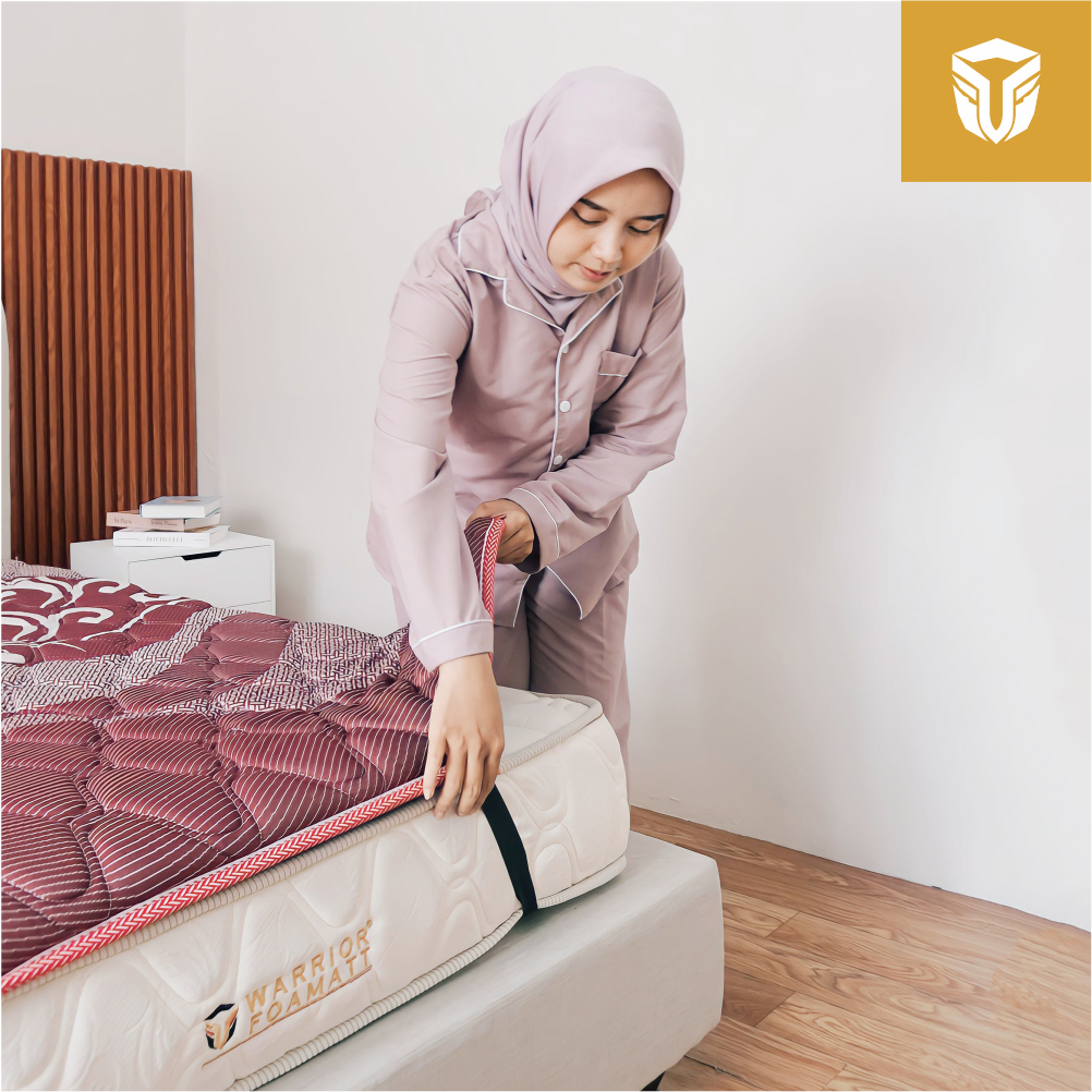 WARRIOR - New Product Matras Protector 200x120 | Pelapis Kasur Busa Tebal | Pelindung Kasur Anti Nod