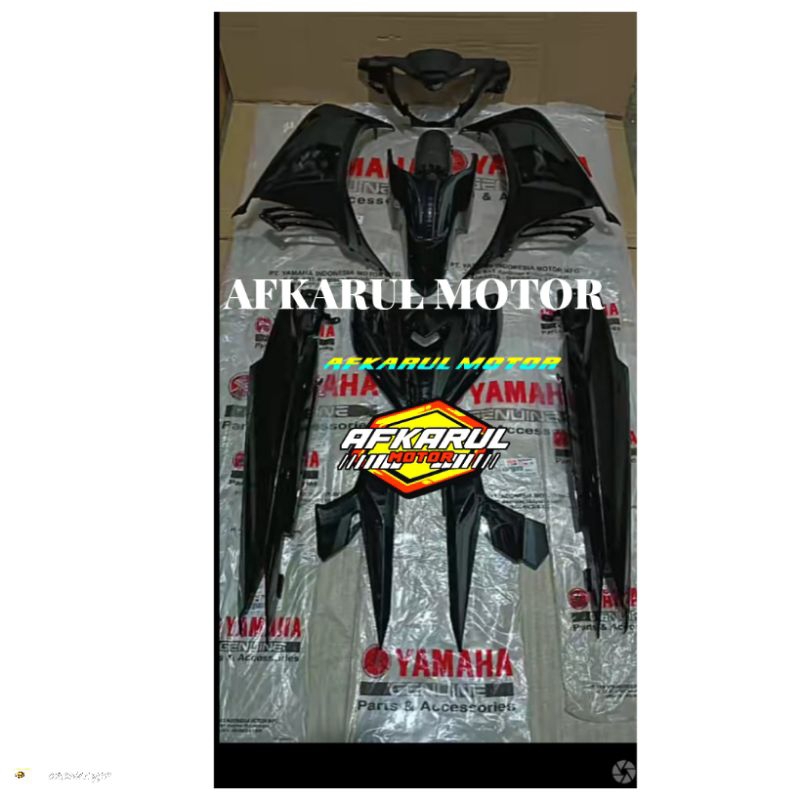 COVER BODY HALUS FULL SET JUPITER MX NEW 135 HITAM ORIGINAL YGP