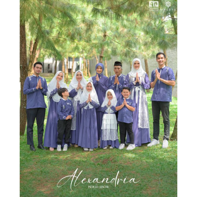 FAMILY SET ALEXANDRIA BY AHZARAYY X VALDYA/INDIGO SNOW/IEDSERIES TERBARU