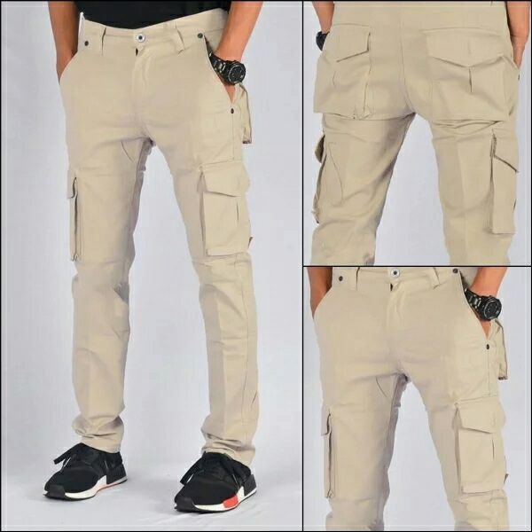 CELANA Cargo panjang pria Gunung PDL Banyak Kantong Kaki Lebar Hijau Army - L Bark Store