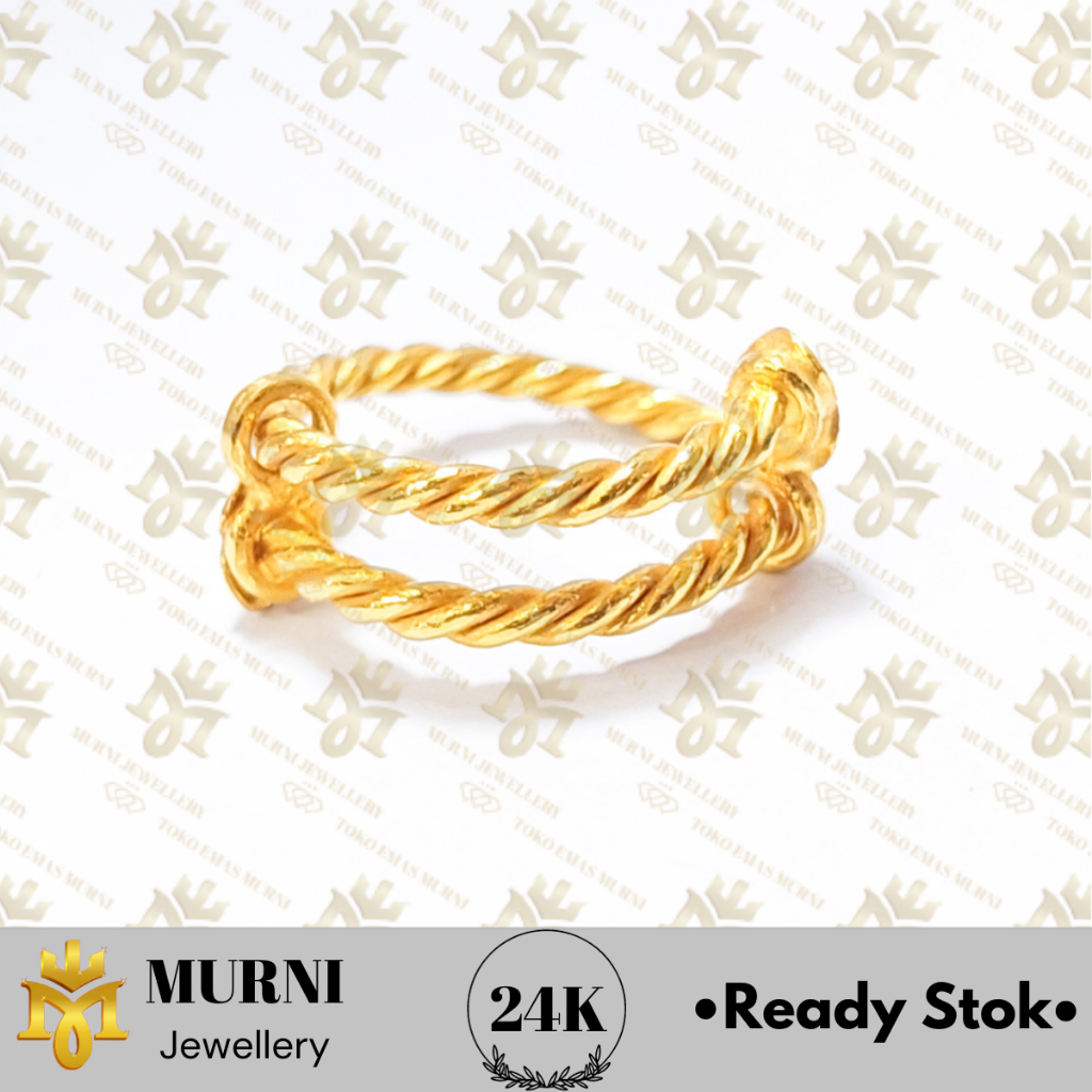 Cincin Emas 24K Asli Model Lilit Slot - Toko Emas Murni