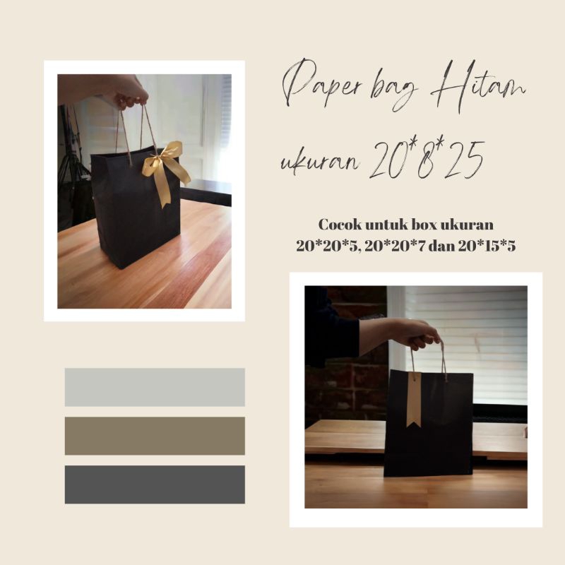 

Sparepart.craft Paper bag hitam - Tas kado - Tas hampers - Tas kertas - Bungkus kado estetik