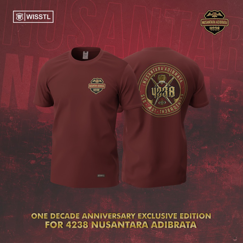 T-SHIRT: 4238 NUSANTARA ADIBRATA ONE DECADE (MAROON)