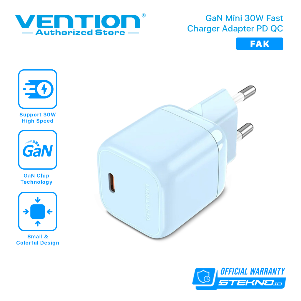 Vention Gan Mini 30W Fast Charger Adapter Super PD Power Delivery Quick Charge