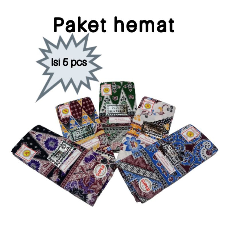 Kain Sarung Ibu Melahirkan isi 5 pcs | Kain Sarung Wanita Cap Sukaraja | Kain Batik Wanita
