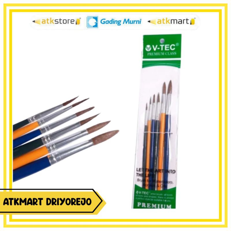 

V-TEC KUAS LUKIS SET TYPE VT 252A ISI 6 PCS - ARTIST BRUSH SET