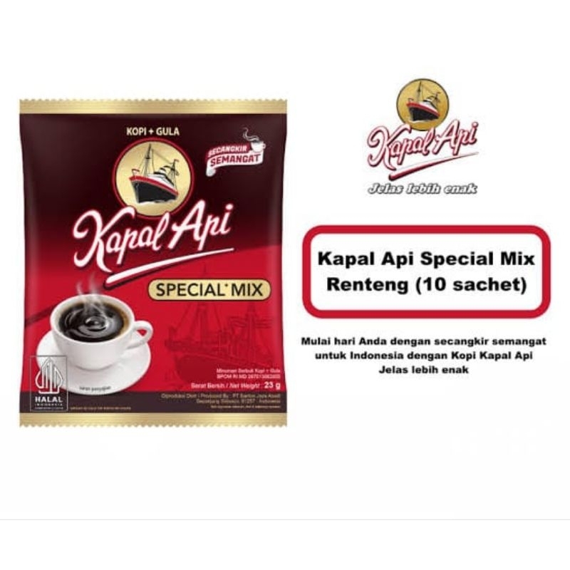 

Kopi Kapal Api Spesial Mix 1 Renceng 10 sachet