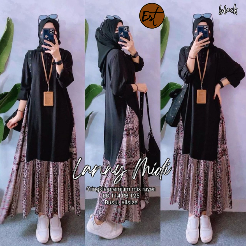 Estusae : Lanny Midi Crinkle / Midi Dress Crinkle Mix Rayon Busui / Midi Rayon Mix Crinkle