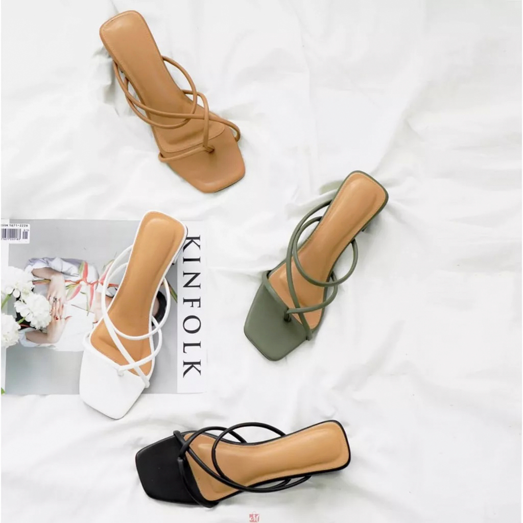 Sandal Tali Wanita / High Heels Hak Tahu Chungky