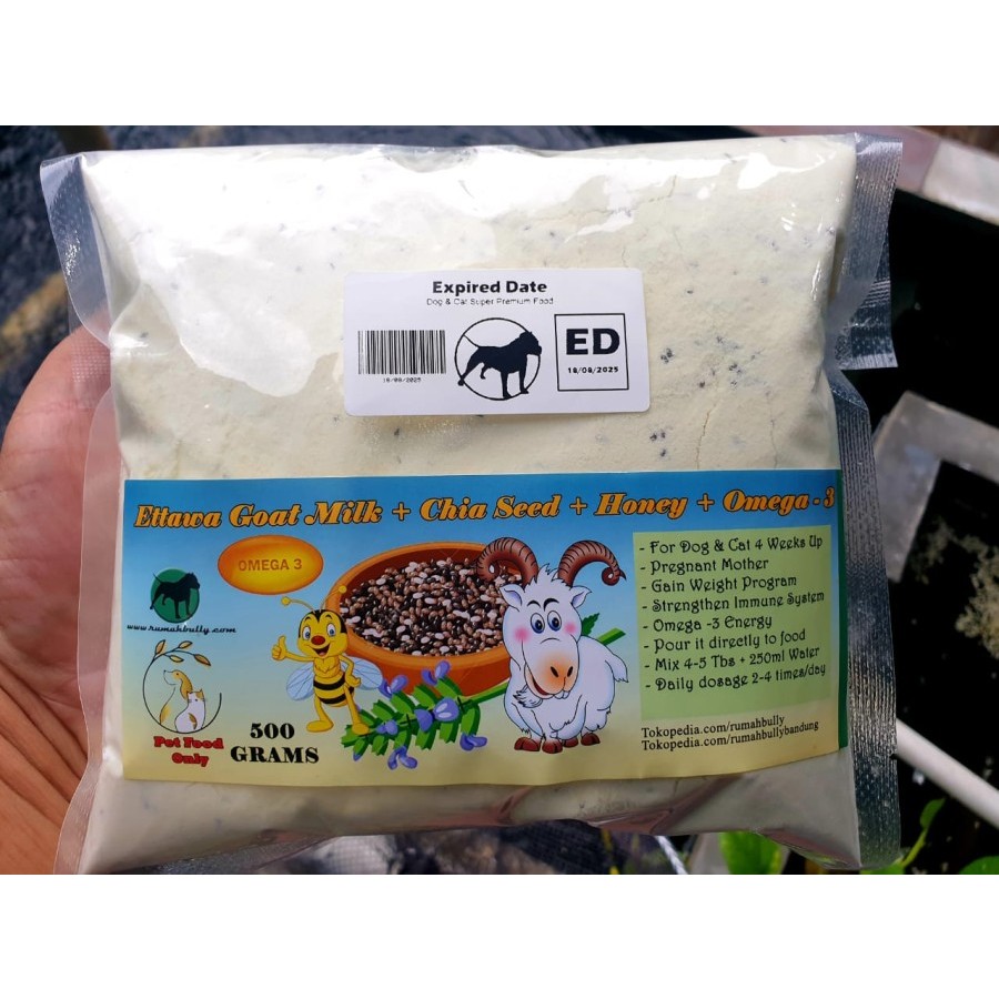 

RumahBully Bandung - Ettawa Goat Milk + Chia Seed 1 KG / Susu Kambing Bubuk Omega 3 untuk Anjing Kiucing Anak Dewasa Dog Cat