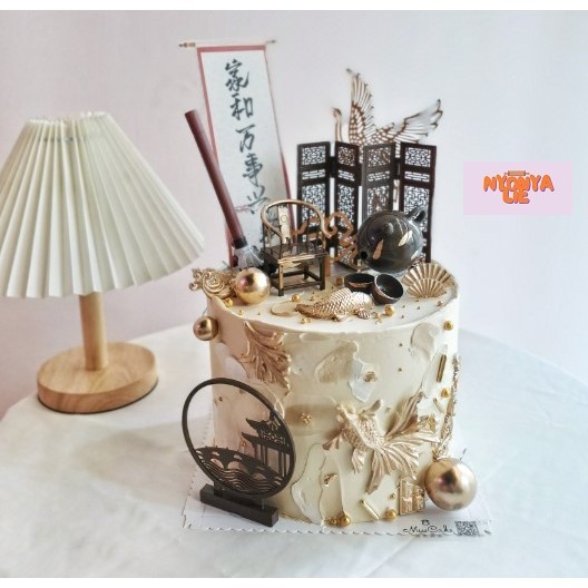 OHC01 Topper Kue Ornamen Chinese tradisional cake hiasan birthday ulang Tahun