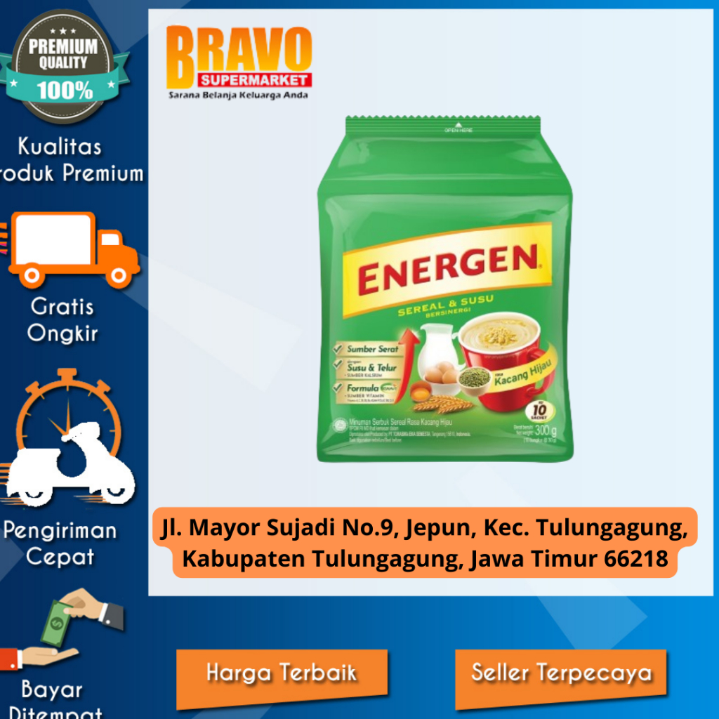 

Bravo Supermarket Tulungagung - Energen Kacang Hijau Pouch
