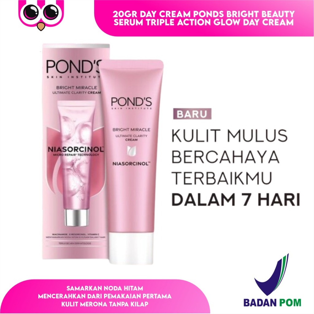 20GR DAY CREAM PONDS BRIGHT BEAUTY SERUM TRIPLE ACTION GLOW  DAY CREAM / KRIM PELEMBAB WAJAH
