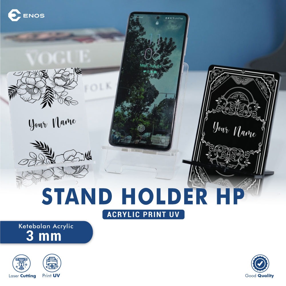 STAND HOLDER AKRILIK / PHONE HOLDER / HOLDER HP UNIVERSAL / STAND HP / TATAKAN HP ACRYLIC