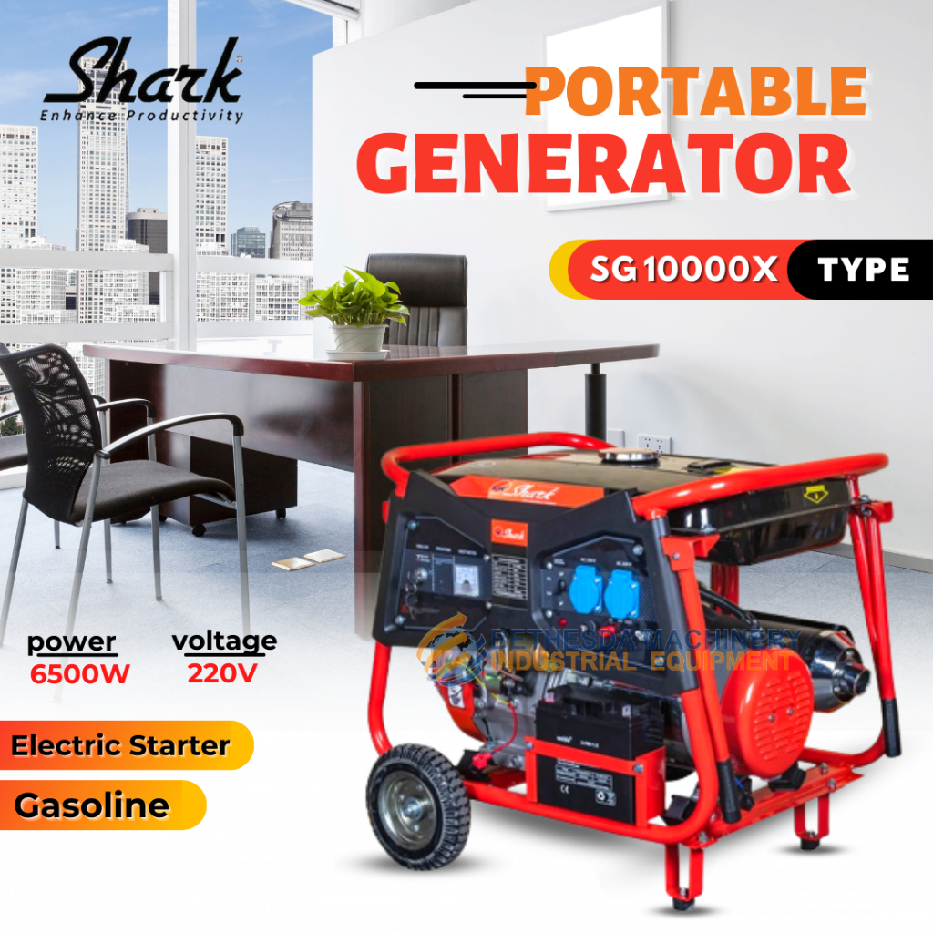 Genset bensin 6500 Watt Generator 1 phase SHARK 8 kVA portable