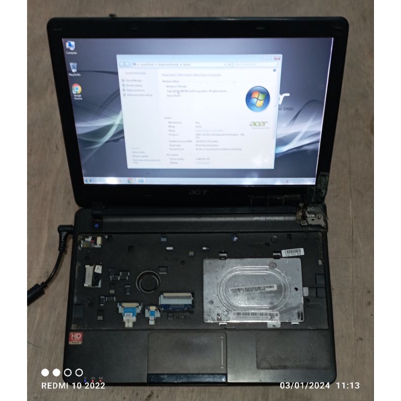Notebook Acer  Aspire One 722 AMD C-60 DDR3