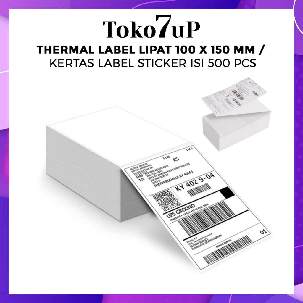 

THERMAL LABEL LIPAT 100 X 150 MM , KERTAS LABEL STICKER ISI 500 PCS