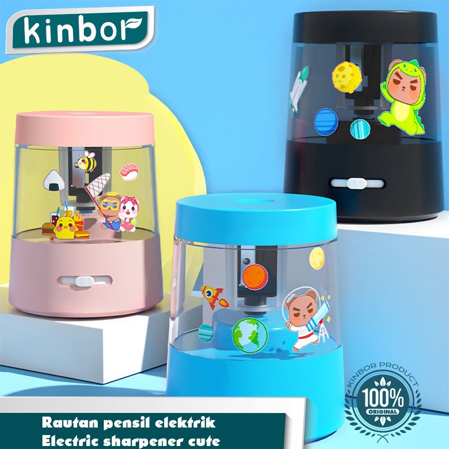 

Rautan pensil elektrik/ Electric sharpener cute/ Rautan pencil Otomatis ( KINBOR )