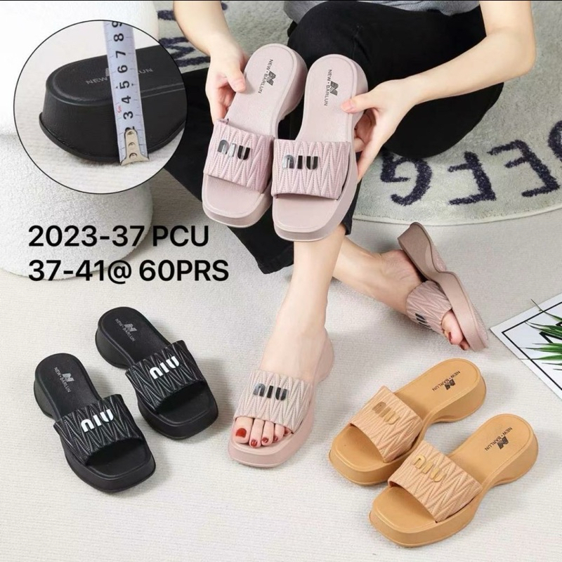 Sandal Jelly Selop Wanita New Barlun 2023/ Sandal Selop Wanita Ala Model korea Cantik tebal/ Sandal 